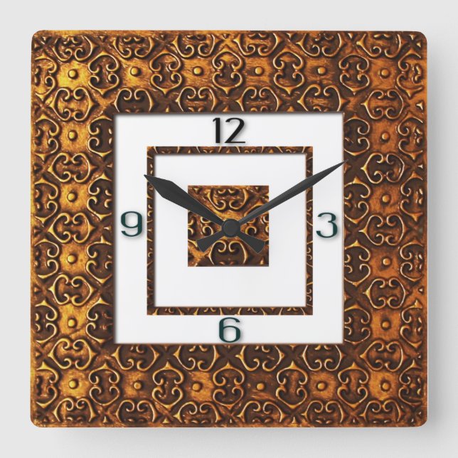 Art Deco  Square Wall Clock (Front)