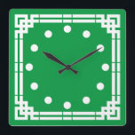 Art Deco Square Wall Clock<br><div class="desc">Art Deco style clock. Background colour can be changed.</div>