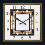 Art Deco Square Wall Clock<br><div class="desc">Great clock design. You will love it like others. Be free to use this design for other product you like or to customise and add your text. Follow me for more. Thank you. Have a nice day.</div>