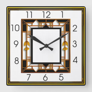 Art Deco Square Wall Clock