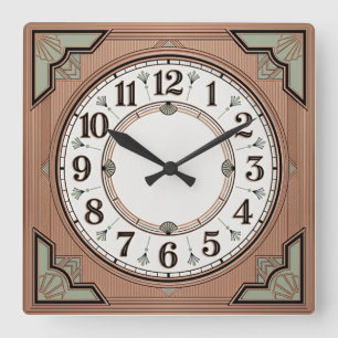 Art Deco Square Wall Clock