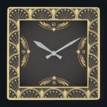 Art Deco Square Wall Clock<br><div class="desc">Great clock design. You will love it like others. be free to use this design for other product you like or to customise and add your text. Follow me for more. Thank you. Have a nice day.</div>