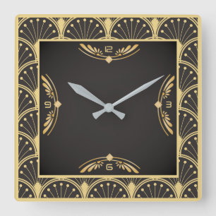 Art Deco Square Wall Clock