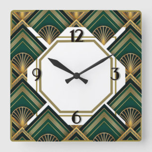 Art Deco Square Wall Clock