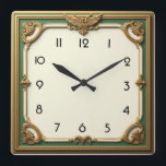 Art Deco Square Wall Clock<br><div class="desc">Great clock design. You will love it like others. Be free to use this design for other product you like or to customise and add your text. Follow me for more. Thank you. Have a nice day.</div>