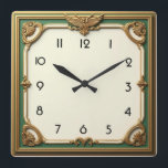 Art Deco Square Wall Clock<br><div class="desc">Great clock design. You will love it like others. Be free to use this design for other product you like or to customise and add your text. Follow me for more. Thank you. Have a nice day.</div>