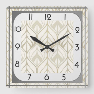 Art Deco Square Wall Clock