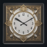 Art Deco Square Wall Clock<br><div class="desc">Great clock design. You will love it like others. Be free to use this design for other product you like or to customise and add your text. Follow me for more. Thank you. Have a nice day.</div>