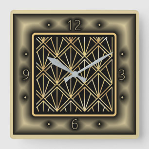 Art Deco Square Wall Clock