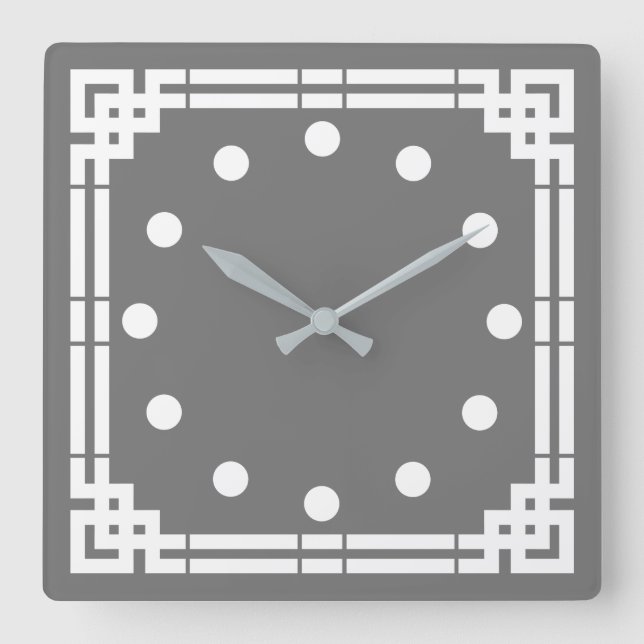 Art Deco Square Wall Clock (Front)