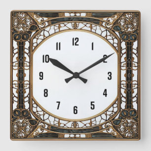 Art Deco Square Wall Clock
