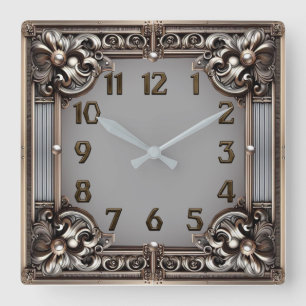 Art Deco Square Wall Clock