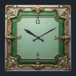 Art Deco  Square Wall Clock<br><div class="desc">Great clock design. You will love it like others. Be free to use this design for other product you like or to customise and add your text. Follow me for more. Thank you. Have a  nice day.</div>