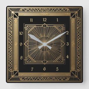 Art Deco Square Wall Clock