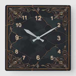 Art Deco Square Wall Clock