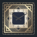 Art Deco Square Wall Clock<br><div class="desc">Great clock design. You will love it like others. Be free to use this design for other product you like or to customise and add your text. Follow me for more. Thank you. have a nice day.</div>