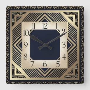 Art Deco Square Wall Clock