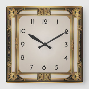 Art Deco Square Wall Clock