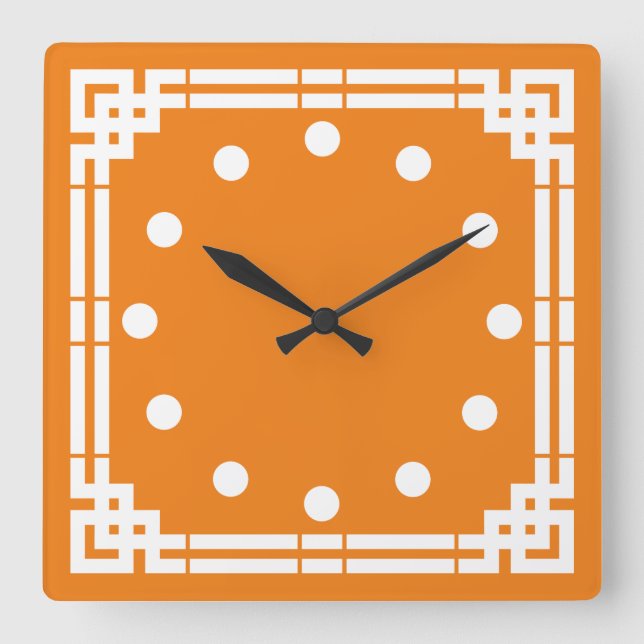 Art Deco Square Wall Clock (Front)