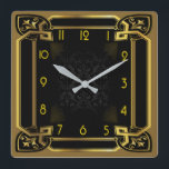 Art Deco Square Wall Clock<br><div class="desc">Great clock design. You will love it like others. Be free to use this design for other product you like or to customise and add your text. Follow me for more. Thank you. Have a nice day.</div>