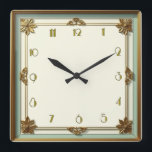Art Deco Square Wall Clock<br><div class="desc">Great clock design. You will love it like others. Be free to use this design for other product you like or to customise and add your text. Follow me for more. Thank you. Have a nice day.</div>