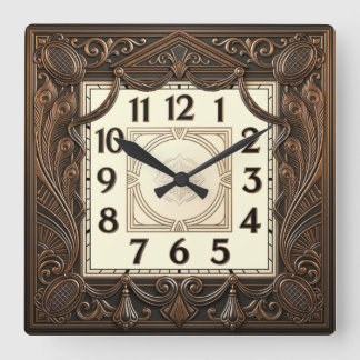 Art Deco Square Wall Clock