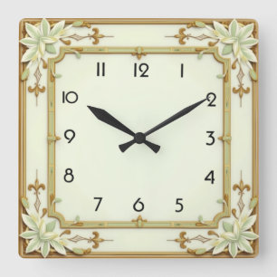 Art Deco Square Wall Clock