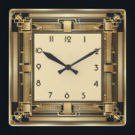 Art Deco Square Wall Clock<br><div class="desc">Great clock design. You will love it like others. Be free to use this design for other product you like or to customise and add your text. Follow me for more. Thank you. Have a nice day.</div>
