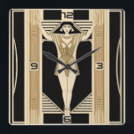 Art Deco Square Wall Clock<br><div class="desc">Great clock design. You will love it like others. Be free to use this design for other product you like or to customise and add your text. Follow me for more. Thank you. Have a nice day.</div>