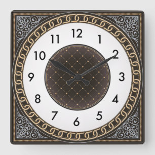 Art Deco Square Wall Clock