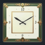 Art Deco Square Wall Clock<br><div class="desc">Great clock design. You will love it like others. Be free to use this design for other product you like or to customise and add your text. Follow me for more. Thank you. Have a nice day.</div>