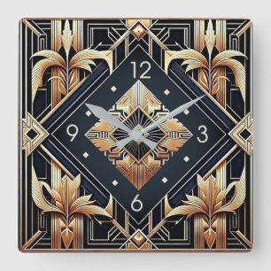 Art Deco Square Wall Clock