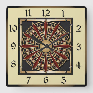 Art Deco Square Wall Clock
