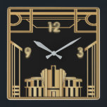 Art Deco Square Wall Clock<br><div class="desc">Great Art Deco clock design. You will love it like others. Be free to use this design for other product or to customise and add your text. Follow me for more. Thank you. have a nice day.</div>