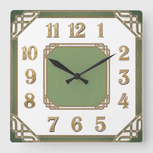 Art Deco Square Wall Clock