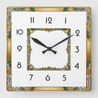 Art Deco Square Wall Clock