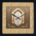 Art Deco Square Wall Clock<br><div class="desc">Great clock design. You will love it like others. Be free to use this design for other product you like or to customise and add your text. Follow me for more. Thank you. Have a nice day.</div>
