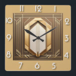 Art Deco Square Wall Clock<br><div class="desc">Great clock design. You will love it like others. Be free to use this design for other product you like or to customise and add your text. Follow me for more. Thank you. Have a nice day.</div>