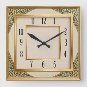 Art Deco Square Wall Clock