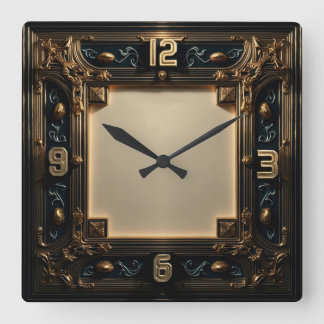 Art Deco Square Wall Clock