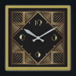Art Deco Square Wall Clock<br><div class="desc">Great clock design. You will love it like others. Be free to use this design for other product you like or to customise and add your text. Follow me for more. Thank you. Have a nice day.</div>