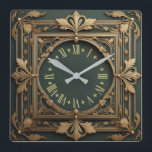 Art Deco Square Wall Clock<br><div class="desc">Great clock design. You will love it like others. Be free to use this design for other product you like or to customise and add your text. Follow me for more. Thank you. Have a nice day.</div>