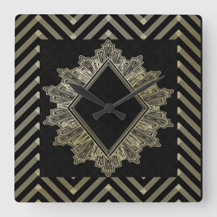 Art Deco Square Wall Clock