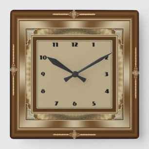 Art Deco Square Wall Clock