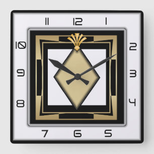 Art Deco Square Wall Clock