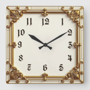 Art Deco Square Wall Clock