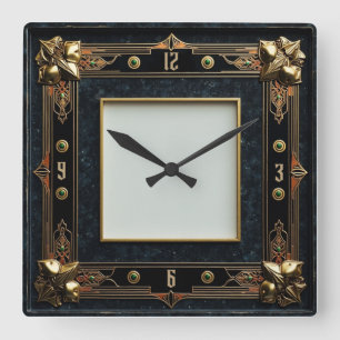 Art Deco Square Wall Clock