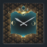 Art Deco Square Wall Clock<br><div class="desc">Great clock design. You will love it like others. Be free to use this design for other product you like or to customise and add your text. Follow me for more. Thank you. have a nice day.</div>