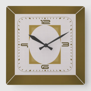 Art Deco Square Wall Clock