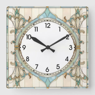 Art Deco Square Wall Clock